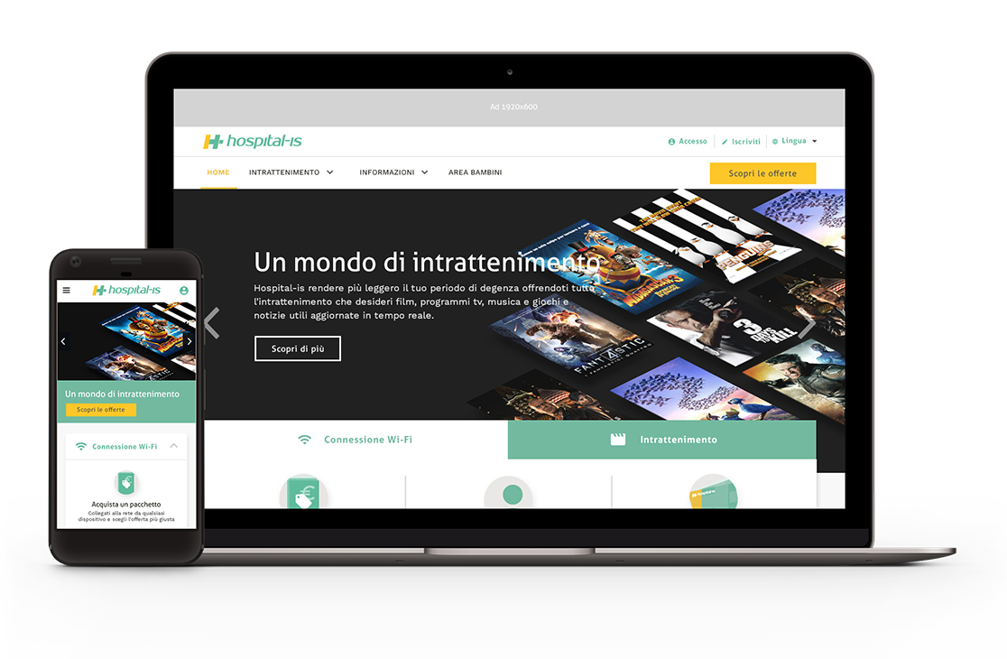 Ies italia piattaforma hospital-is applicazione ospedale servizi ai degenti pazienti interazione 

intrattenimento comunicazione